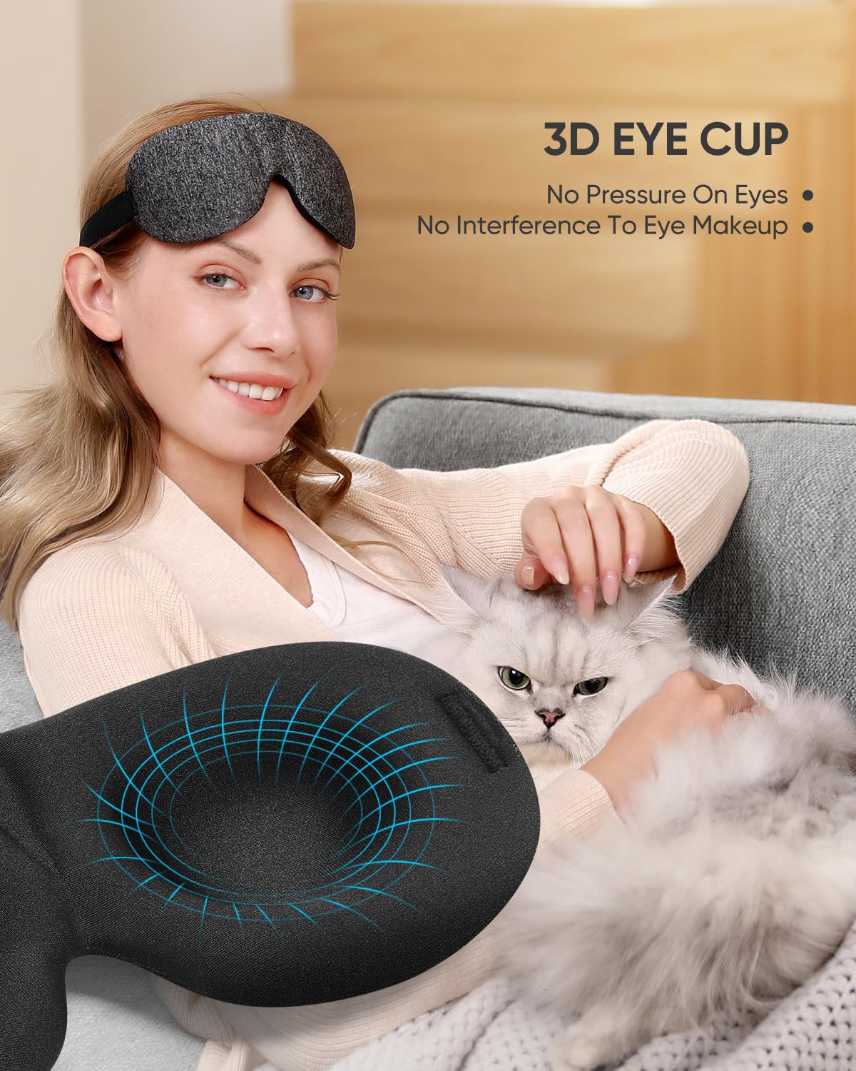 LKY DIGITAL Sleep Mask for Side Sleeper 3 Pack, Blackout 3D Eye Mask