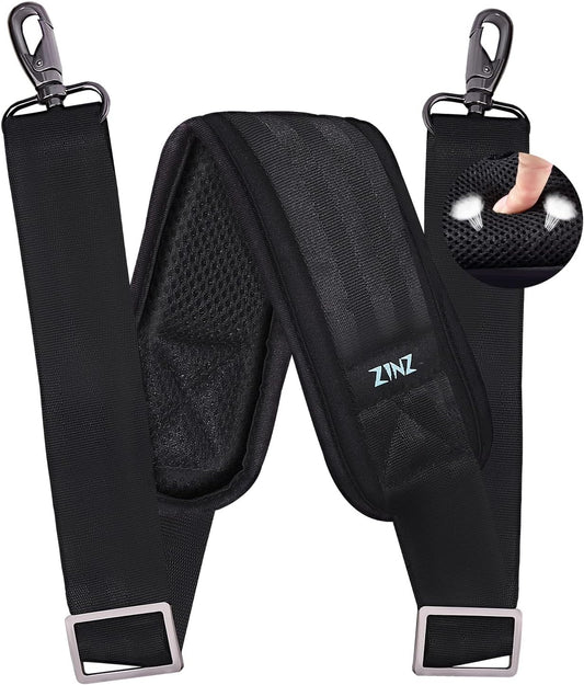 ZINZ 79 inch Shoulder Strap, Extra-thick Fixed Cushion Pad and Dual Clasps Universal Replacement Strap with Metal Swivel Hooks for Laptop Bags, Luggage Bags, Camera, Crossbody (200cm,Black)