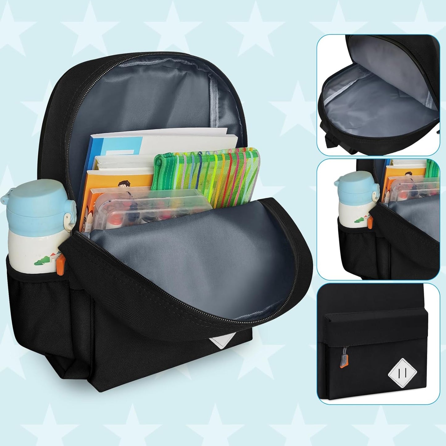 Little Kids Backpack for Girls Boys - Toddler Preschool Backpack School Bag Cute Kindergarten Backpack for Aged 3-6, Black