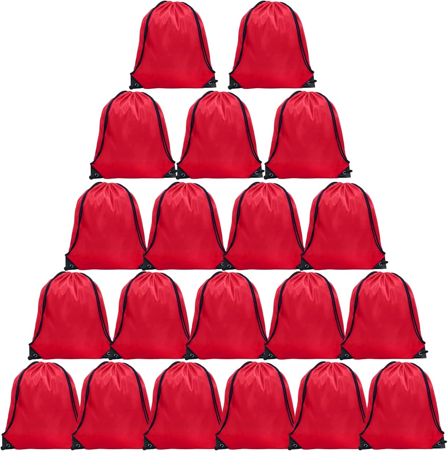 GoodtoU Drawstring Backpack Bulk, 20 Pcs Draw String Bags Cinch Bag Drawstring Gym Bag Sackpack Backpack for Women Men, Red