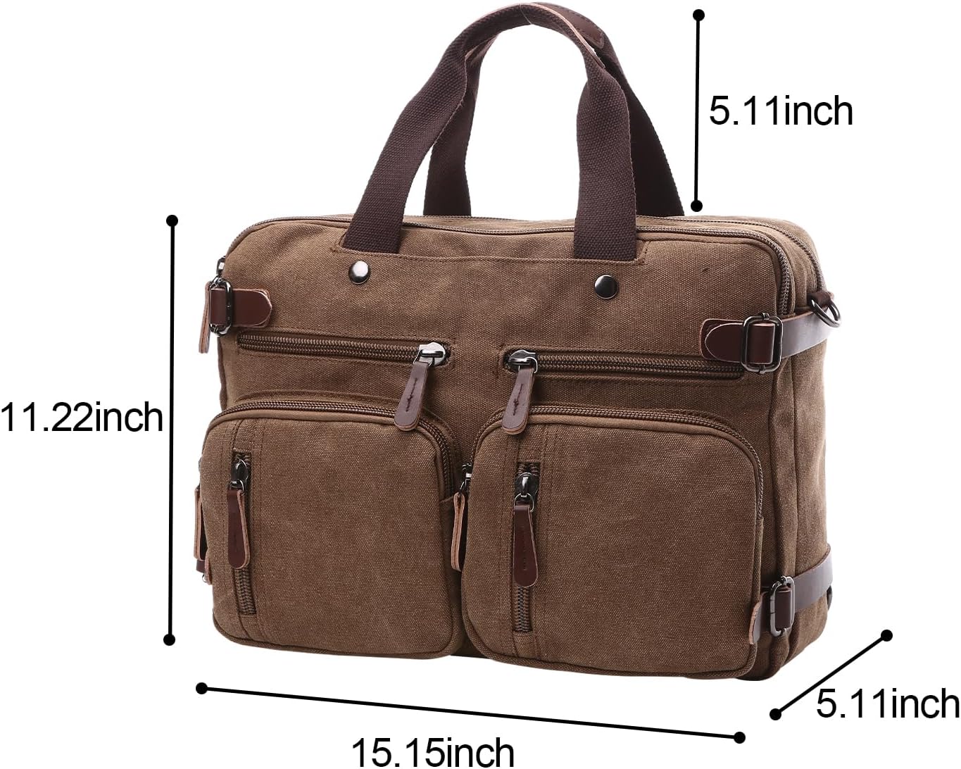 Messenger Bag，Waterproof Vintage Genuine Leather Canvas Laptop Bag Messenger Bag Briefcase Vintage Crossbody Shoulder Bag