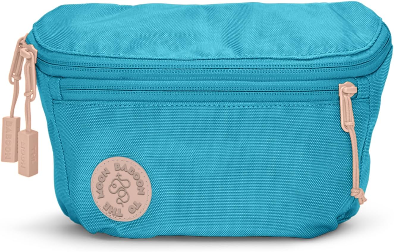 Baboon to the Moon Fanny Pack - Trendy, Compact, Water-Repellent Waist Bag in Multiple Colors and Sizes for Men and Women (Bluebell, Full Size (3L))
