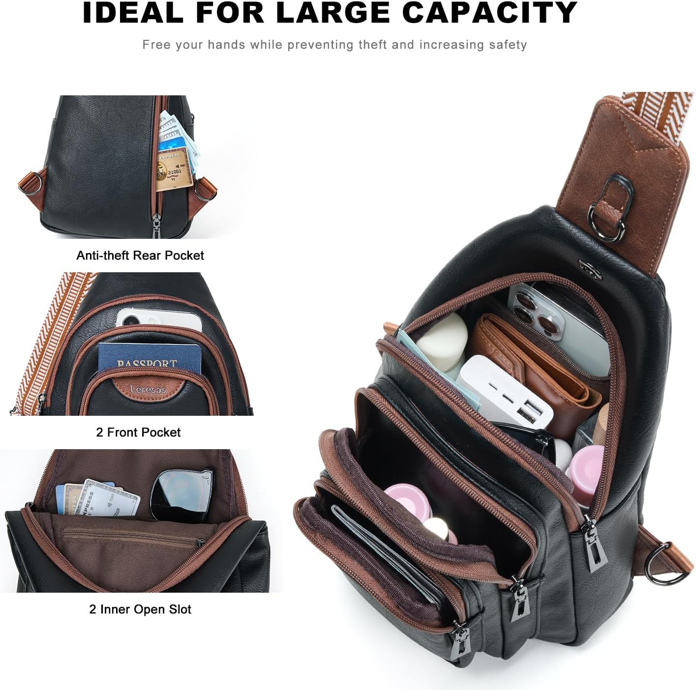 Crossbody Sling Bag for Women Men Anti Theft Cross Body Fanny Pack Belt Bag Purse Gifts for Women