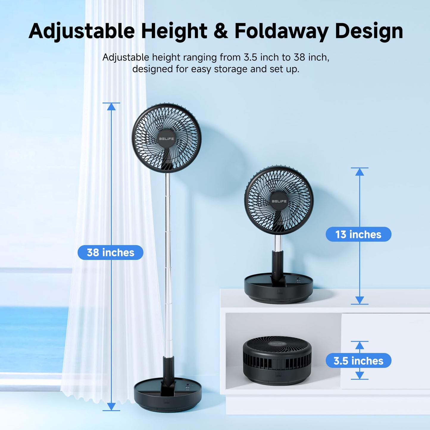 Belife X8 Portable Oscillating Camping Fan for Travel