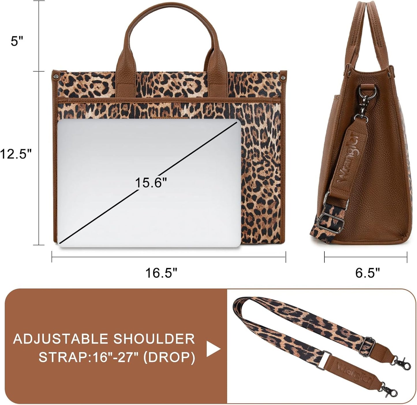 Wrangler Laptop Bag for Women 15.6 Inch Vintage Work Tote Bag for Business Briefcase Handbag with
