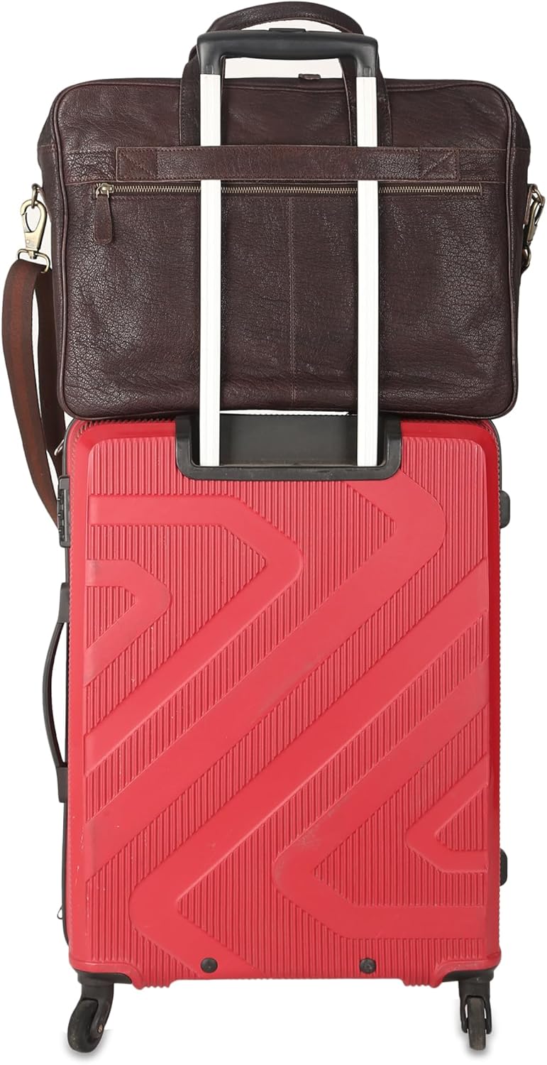 KomalC 16 Inch Leather briefcases Laptop Messenger Bags for Men and Women Best Office Satchel Bag