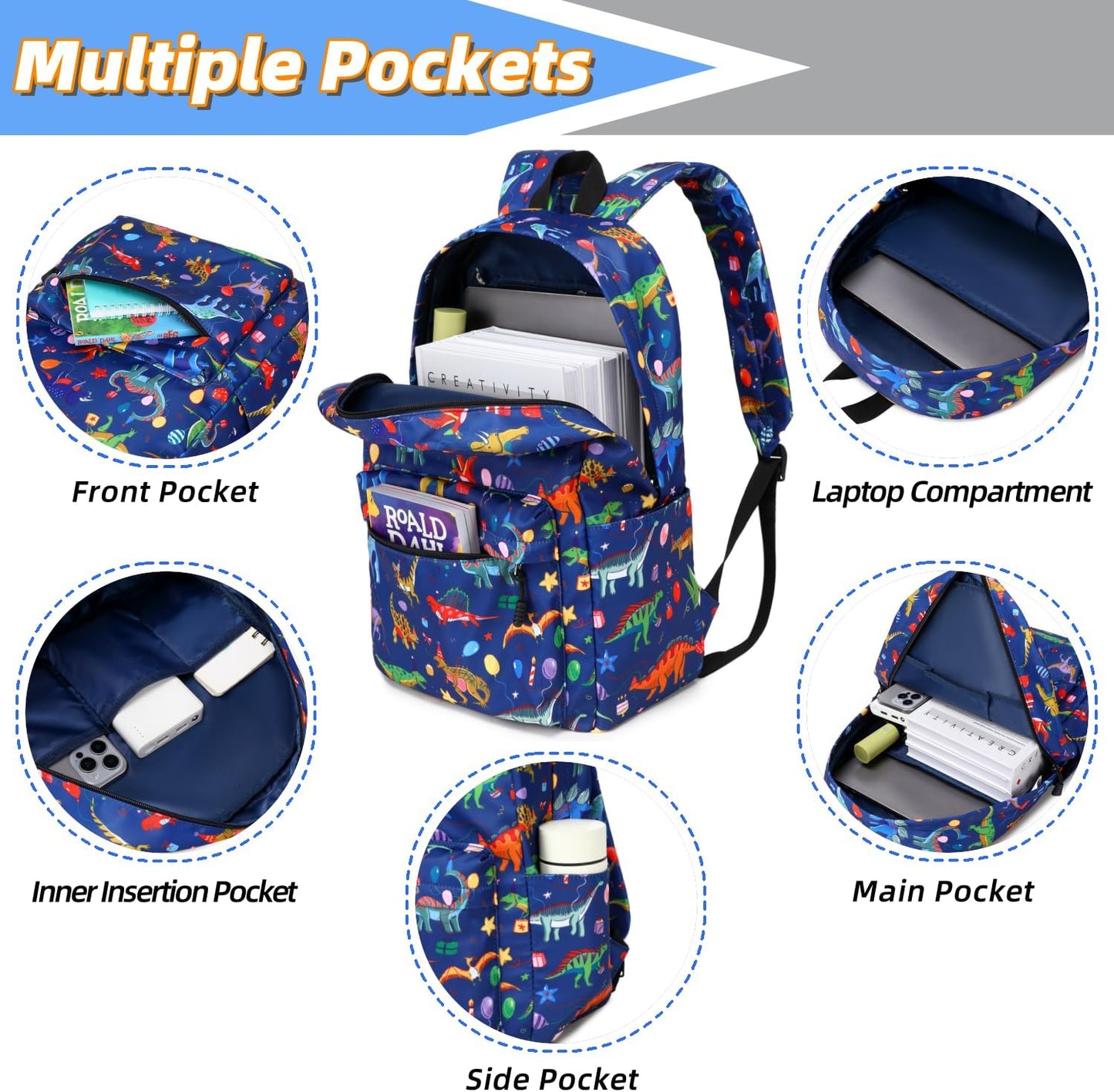 Backpack For Boy Elementary School Bookbag Durable Kid's Backpack Lightweight Travel Daypack