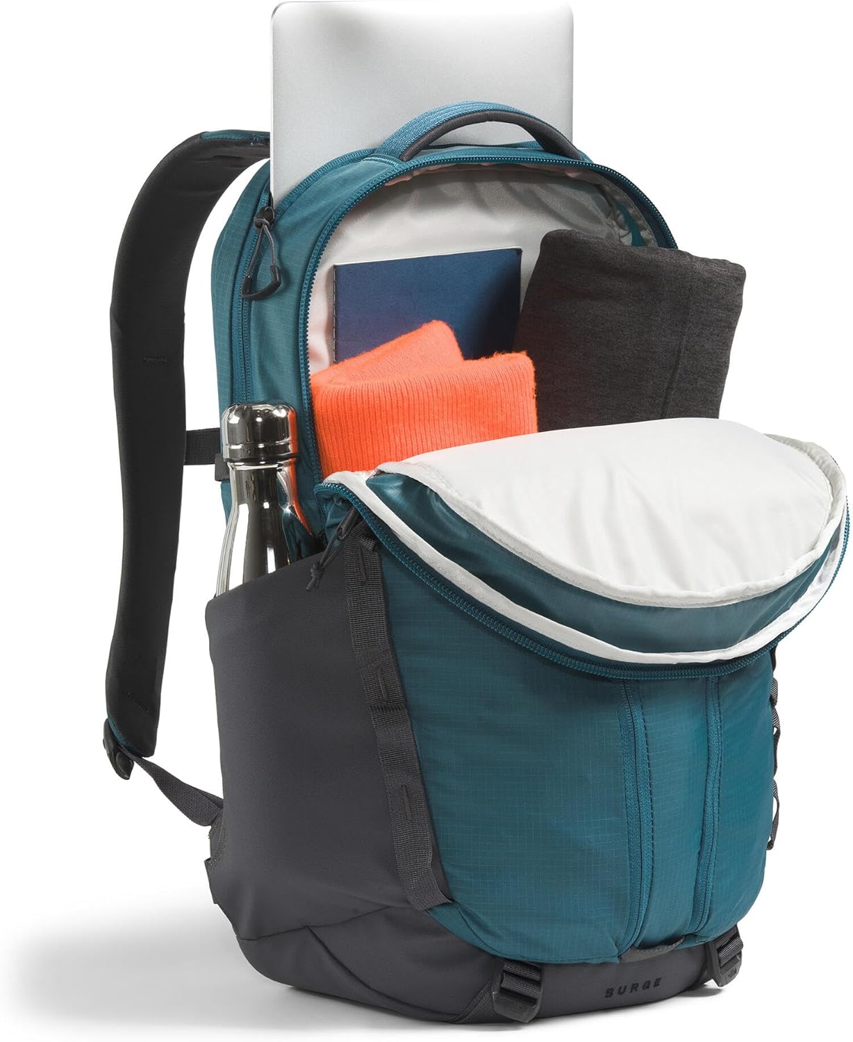 The North Face Surge Commuter Laptop Backpack | Daypack with Water Repellent Finish, 16" Laptop Sleeve, Reflective Details, Space/Anthracite Grey, One Size