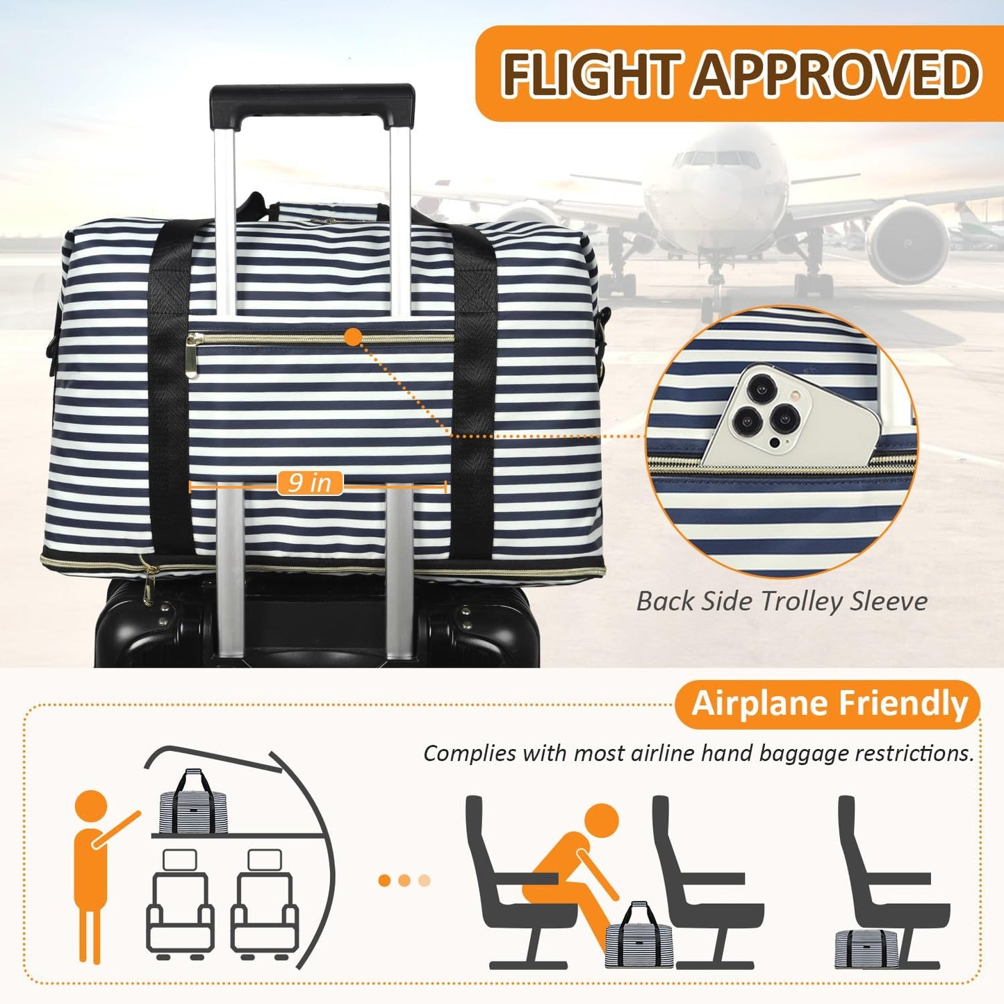 Expandable Travel Duffle Bags Weekender Overnight Bags for Women Men Hospital Bag for Women Labor