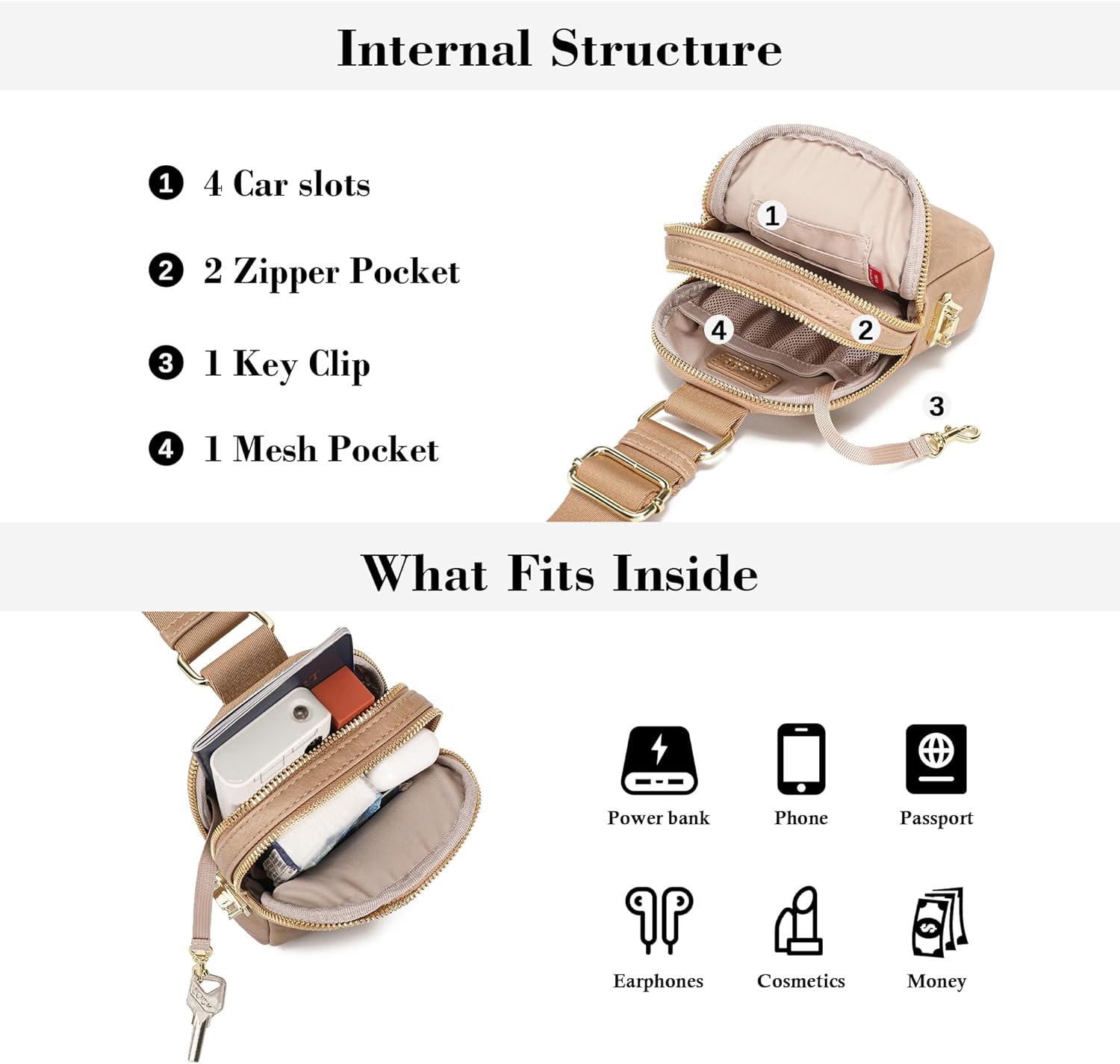 INICAT Travel Small Sling Bag Faux Leather Crossbody Bags Women Cross Body Bag Purses for Woman