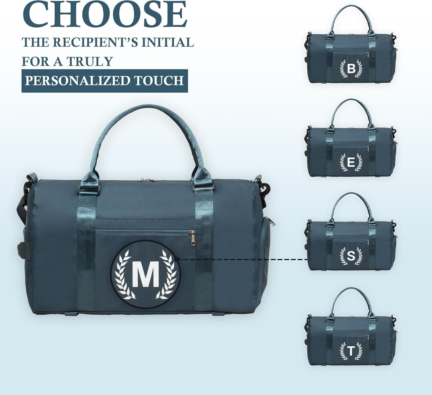 Gym Bag for Women, Personalized Duffle Bag with Shoe Compartment, Sports Bag for Yoga & Dance with