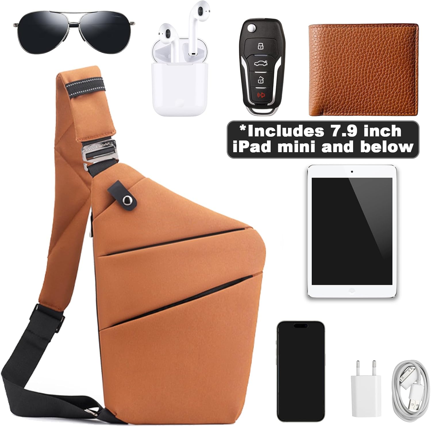 Anti Theft Travel Bag, One Shoulder Large Capacity Cross-body Bag Chest Fashion Lightweight Sling