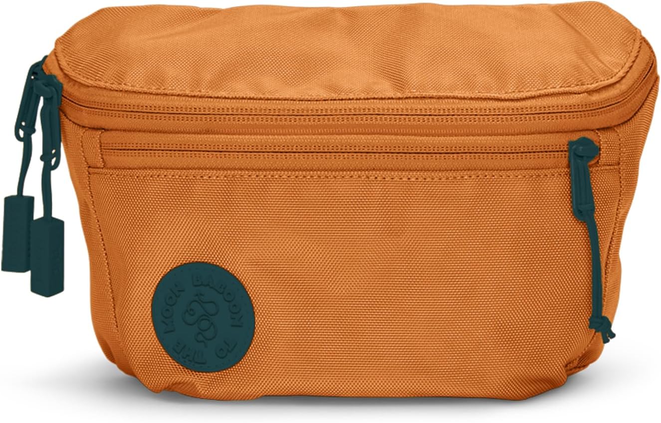 Baboon to the Moon Fanny Pack - Trendy, Compact, Water-Repellent Waist Bag in Multiple Colors and Sizes for Men and Women (Caramel, Full Size (3L))