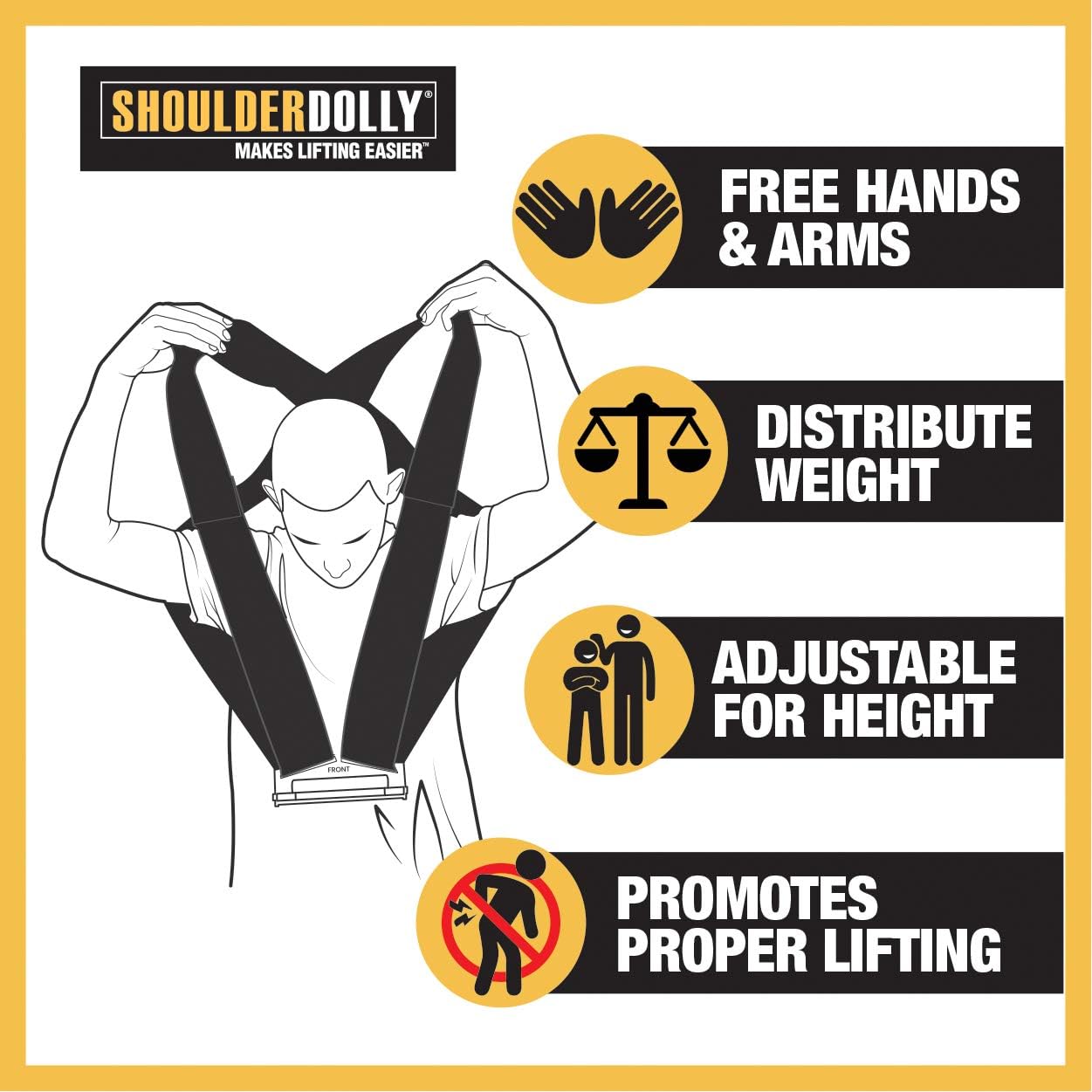 Shoulder Dolly Lifting and Moving Straps Move Heavy Object Easily (Replacement or Accessory Straps) Comes in 8-Foot, 12-Foot & 16-Foot, (Pack of 24)