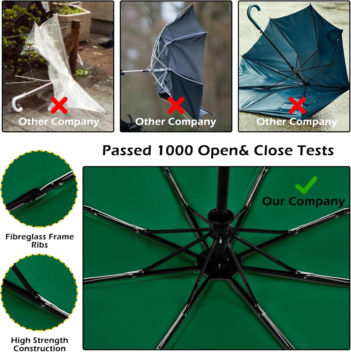 42/46/50inch Compact Umbrella Travel Size Umbrellas for Rain Waterproof And Wind Resistant Auto