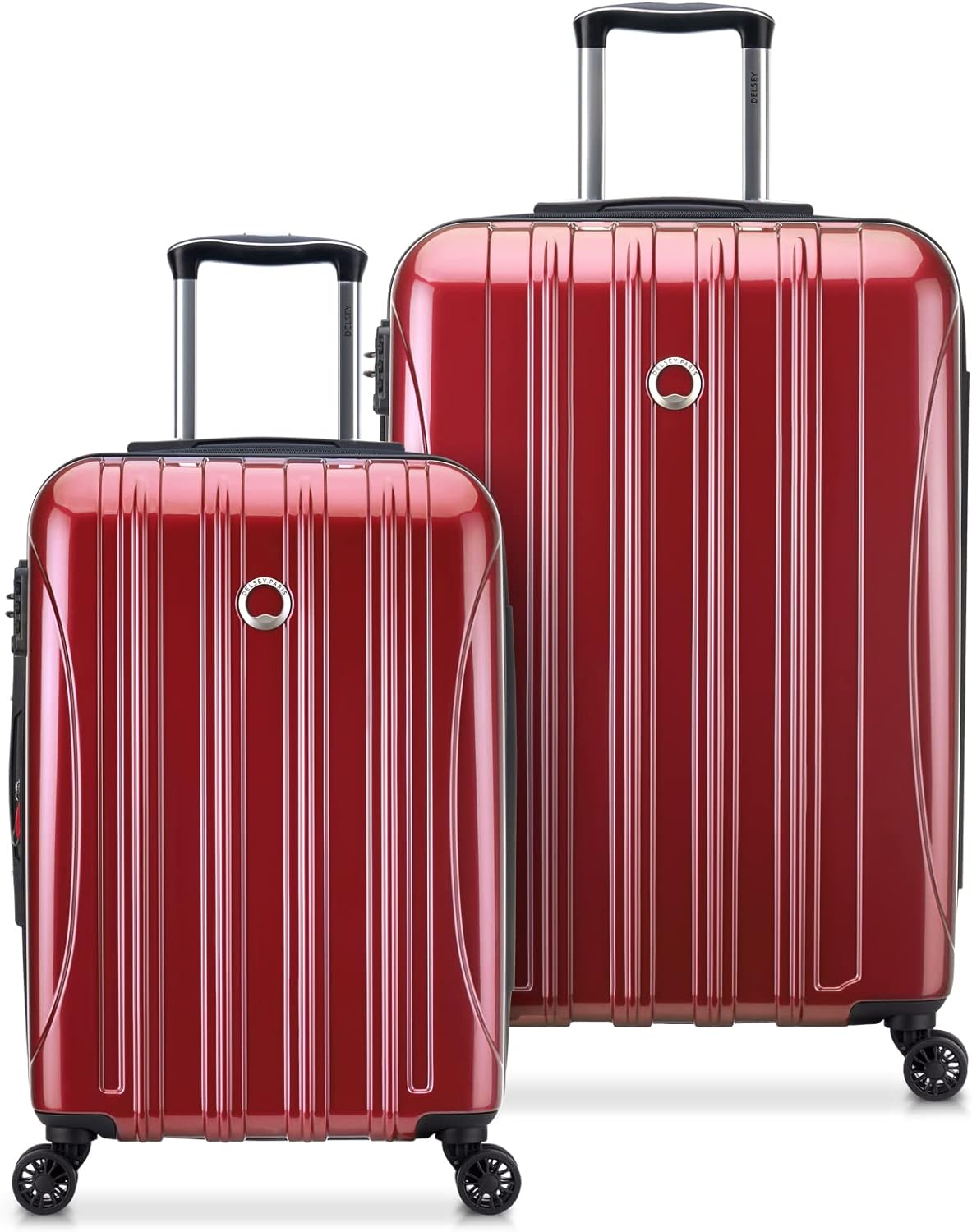 DELSEY PARIS Helium Aero Hardside Expandable Luggage with Spinner Wheels, Brick Red, 2-Piece Set