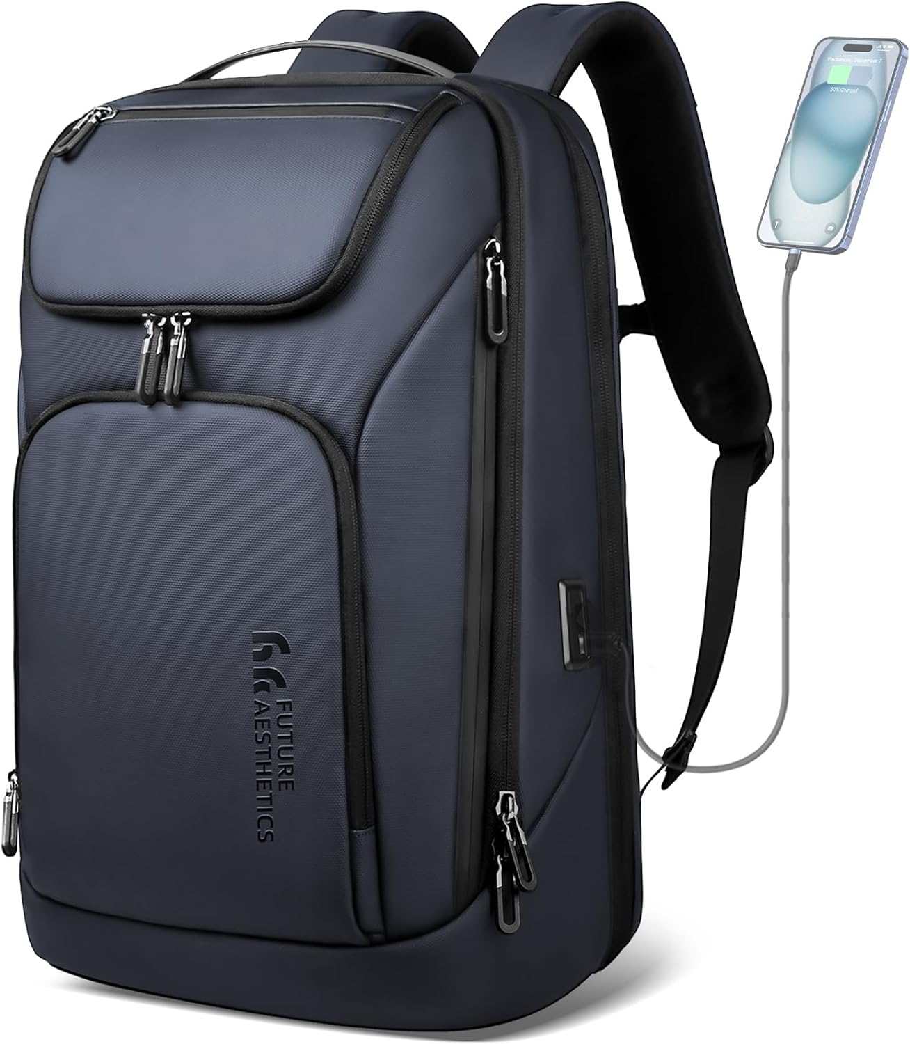 hk Business Smart Backpack for Men Anti-Theft for 17.3 Inch Laptop with USB Charging Port