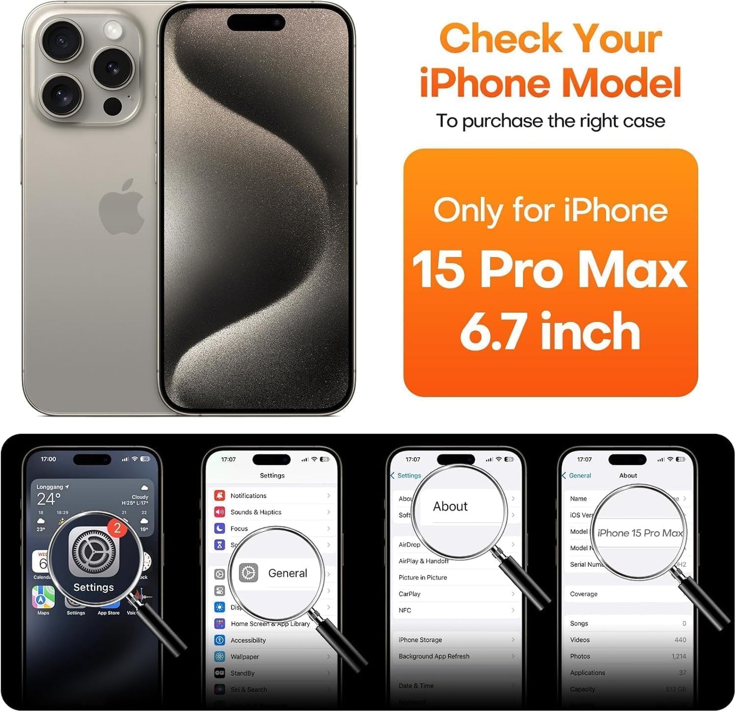 CellEver Strong Magnetic for iPhone 15 Pro Max Case [Camera Protection] [Military Grade Drop Tested] [Compatible with MagSafe] Slim Translucent Matte Phone Case (6.7") - Navy Blue