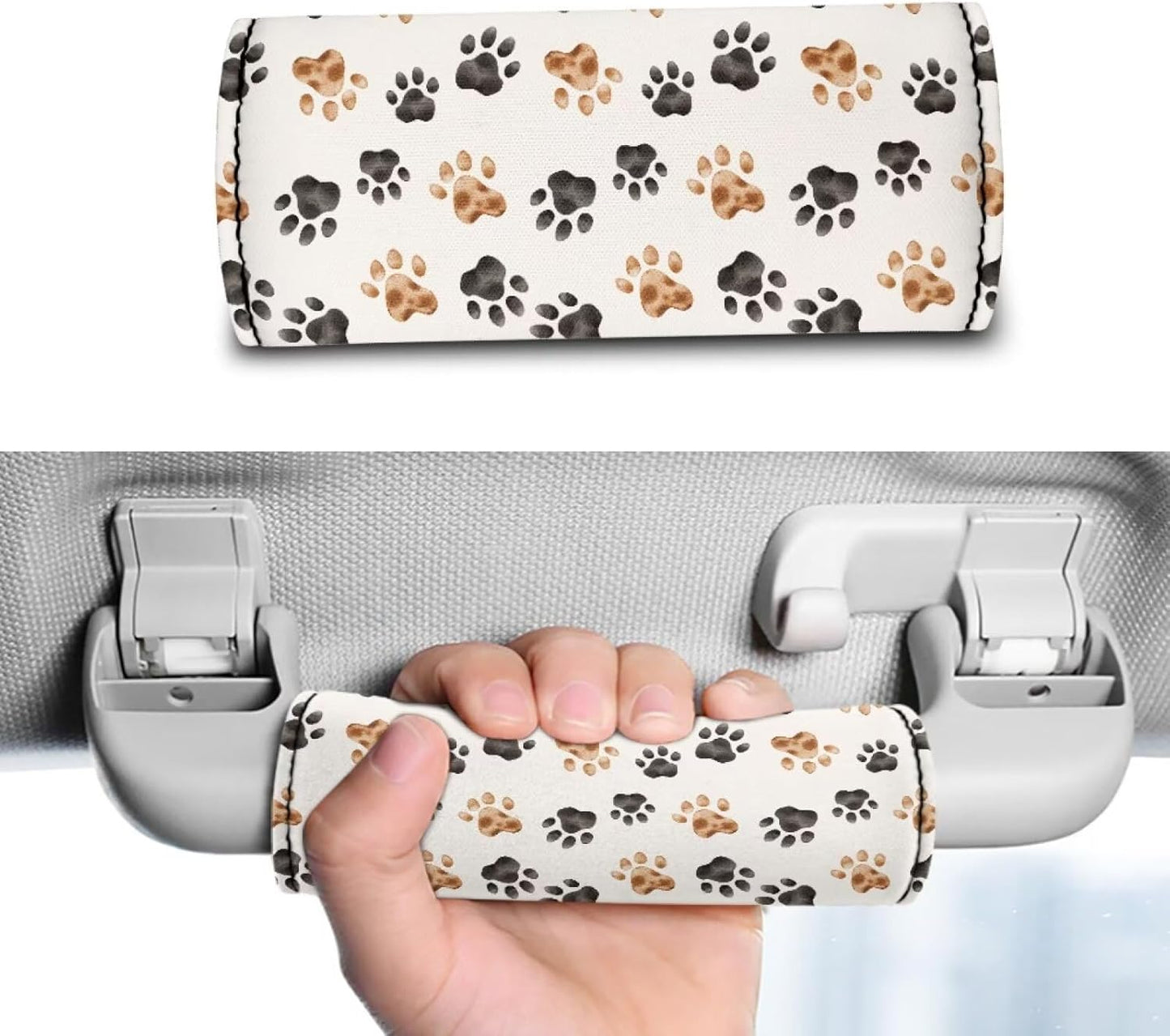 Dog Paw Prints Luggage Handle Wrap Grip Luggage Identifier for Suitcase,2 Pack Portable Travel Accessories Cute Print