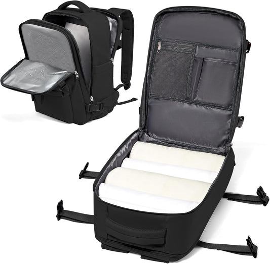 VGCUB Carry on Travel Backpack for Women Men Large Laptop Gym Work Frontier Airlines Personal Item Bag Business Airport Lightweight Backpack Flight Approved Mochilas de Viaje Black