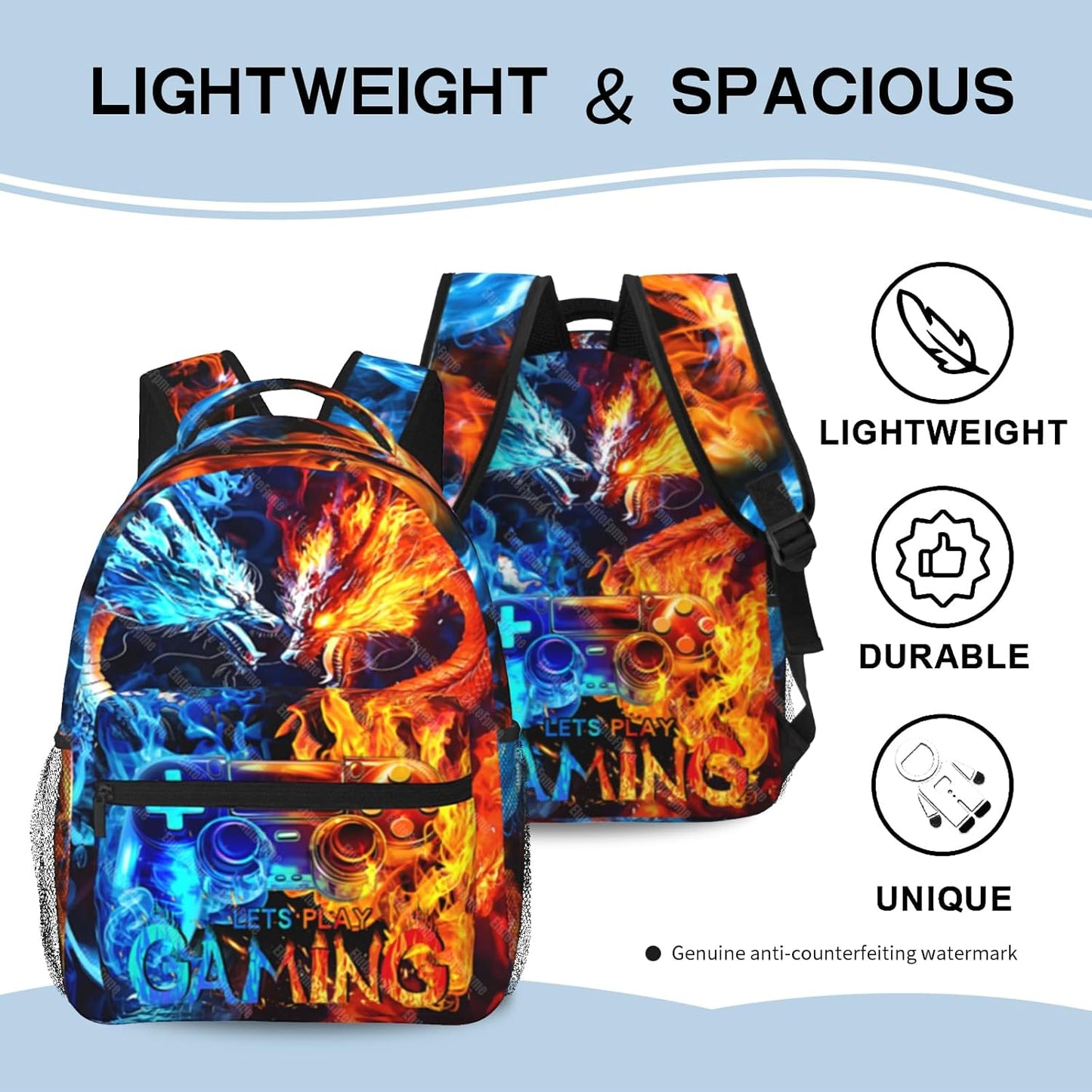 Kids Backpack For Boys Game Boys Backpack For Kids' Backpacks Children Teens Elementary Middle School Students Video Game Bookbag Travel Back Pack for Age 6-18