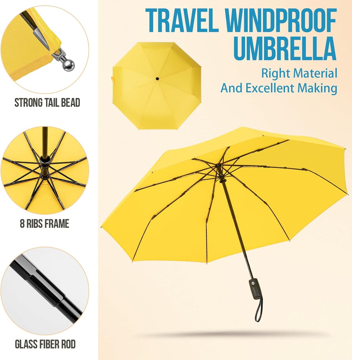 ZOMAKE Compact Golf Umbrella 42/54/62 Inch,Large Golf Umbrellas Windproof Automatic Open Portable Collapsible Travel Umbrella for Men Women