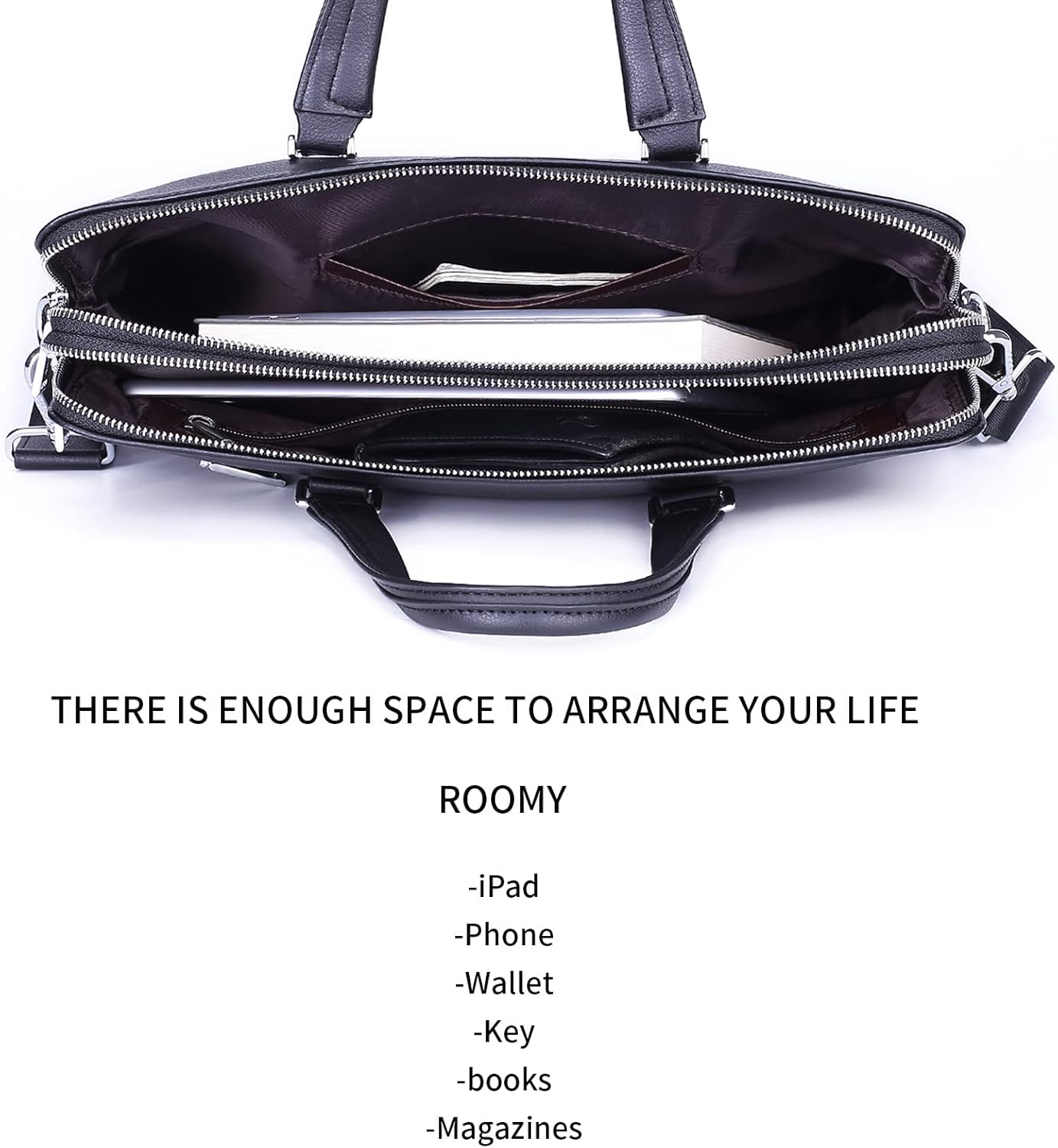 FSD.WG]Business Bag Leather Briefcase Shoulder Laptop Business Bag for Men