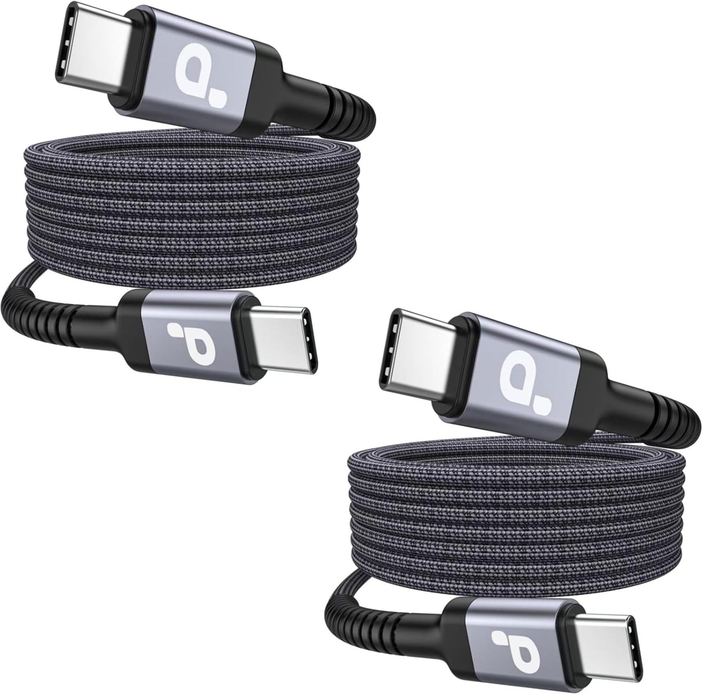 Extra Long USB C to C Cable 15FT, 100W USB C Cable Fast Charging, Upgraded Extra Durable Braided USB C Cord for iPhone 17 16 15 Pro Max, MacBook Pro, Samsung Galaxy S10 S9 Plus, LG and More-2Pack