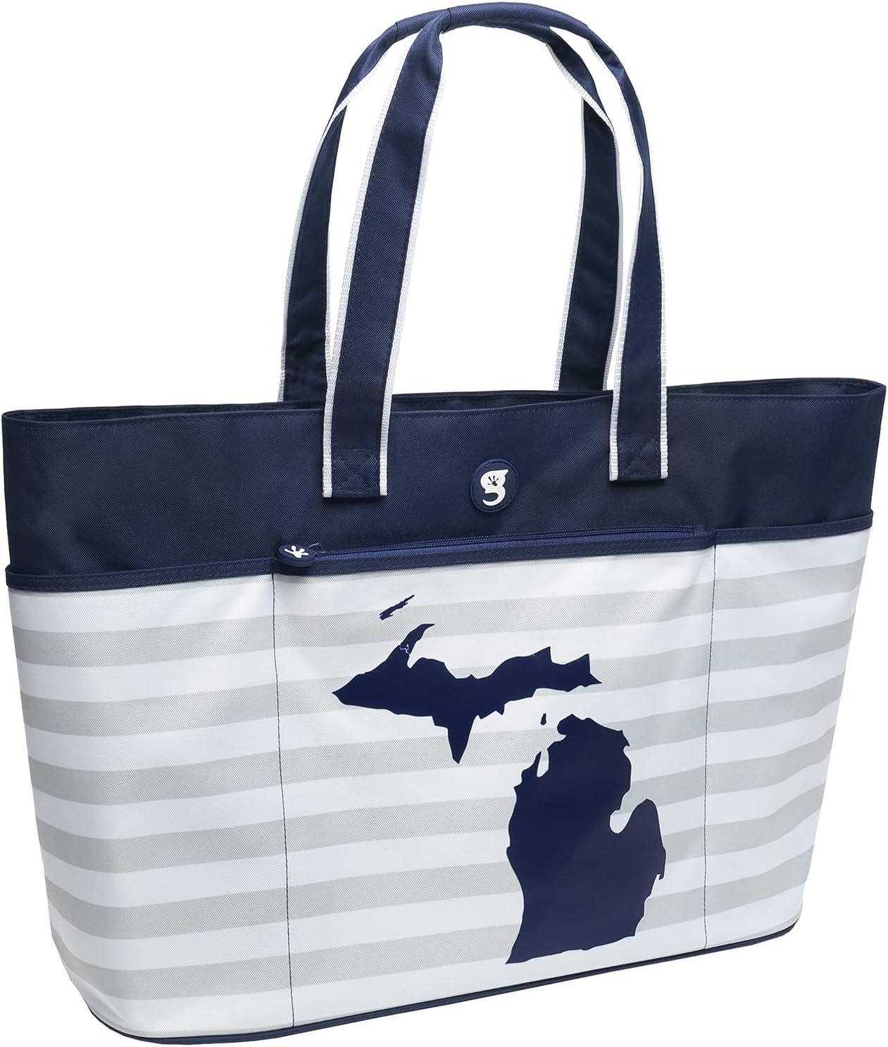 geckobrands Oversized Beach Tote – Large and Stylish Beach Bag with 4 Exterior Pockets and Zippered Internal Compartment