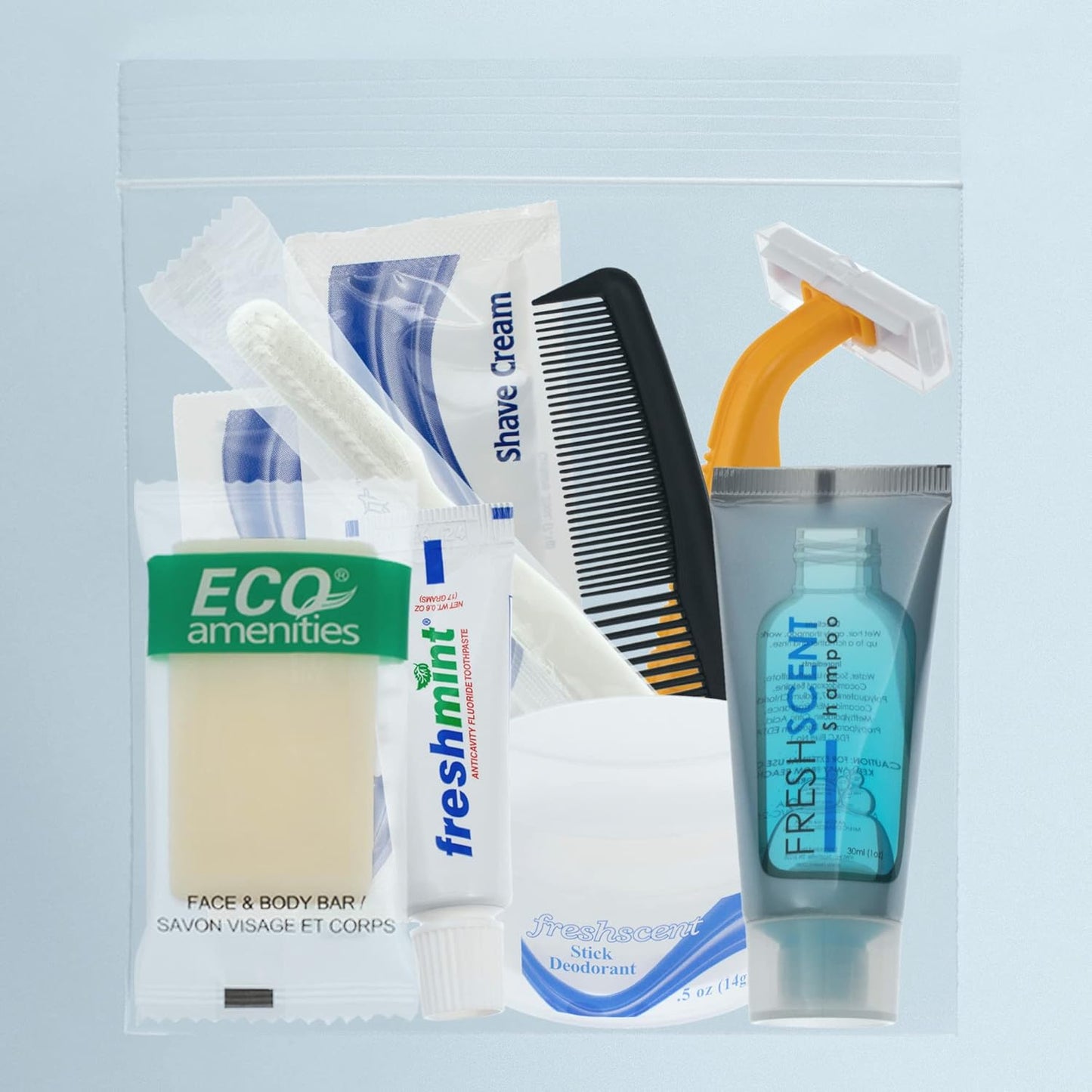 Moda West 96 Kits - Bulk Case of Wholesale Deluxe Toiletries for Men, Women, Travel, Charity, Homeless Shelters, 96 Disposable Hygiene Kits, Perfect for Hotels, Emergency Prep, and Donations