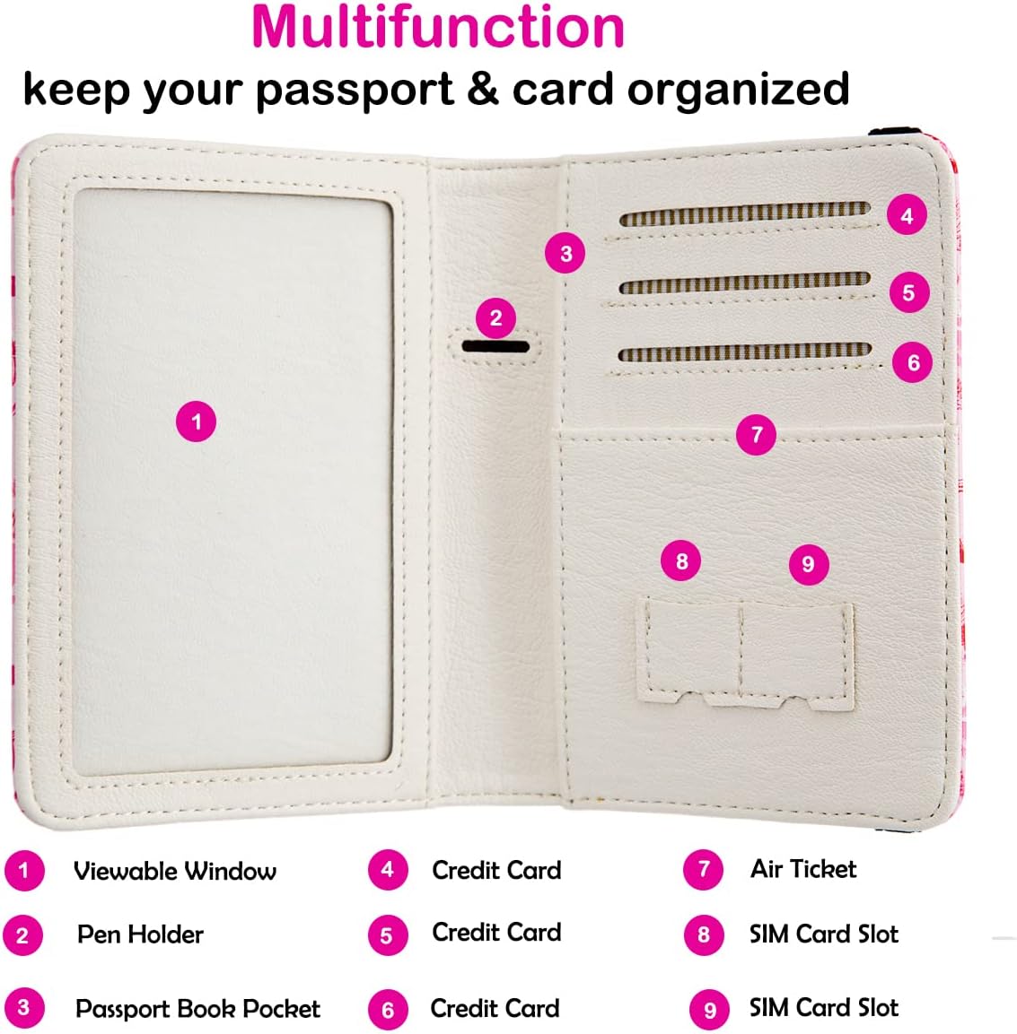 Passport and Vaccine Card Holder Combo,Passport Holder Wallet Rfid Blocking for Men Women Travel Document Holder Case Cover (Eiffel Tower)