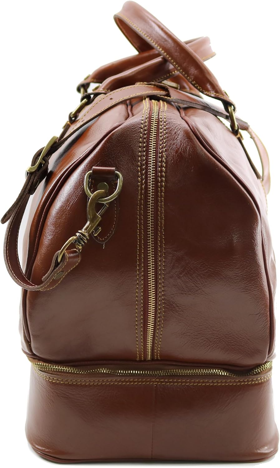 Venezia Traveler Leather Drop Bottom Duffle Bag