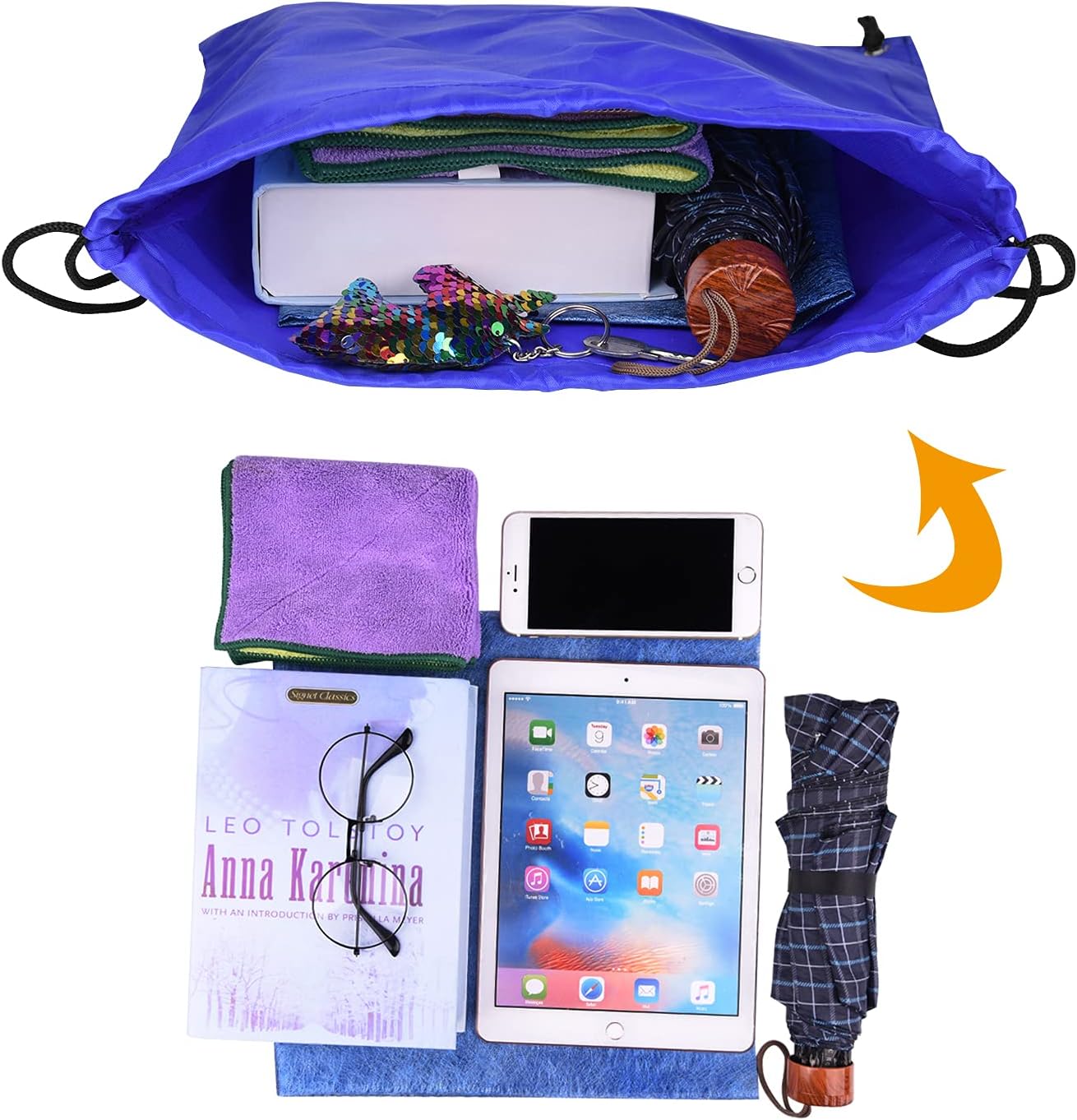 PLULON 25 Pcs Blue Drawstring Backpack Bags Bulk String Backpack Cinch Sack Pull Sport Gym Backpack Bags for Yoga Traveling Outdoor Sports