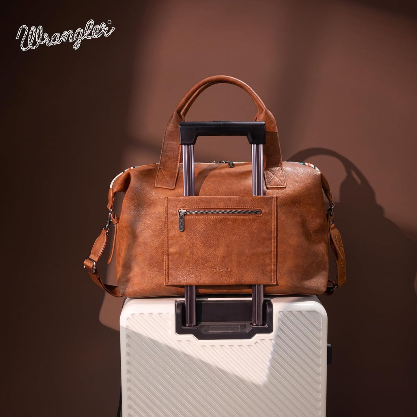 Wrangler Duffel Bag for Women Large Travel Weekender Bag Designer Aztec Carry On Bags, Beige