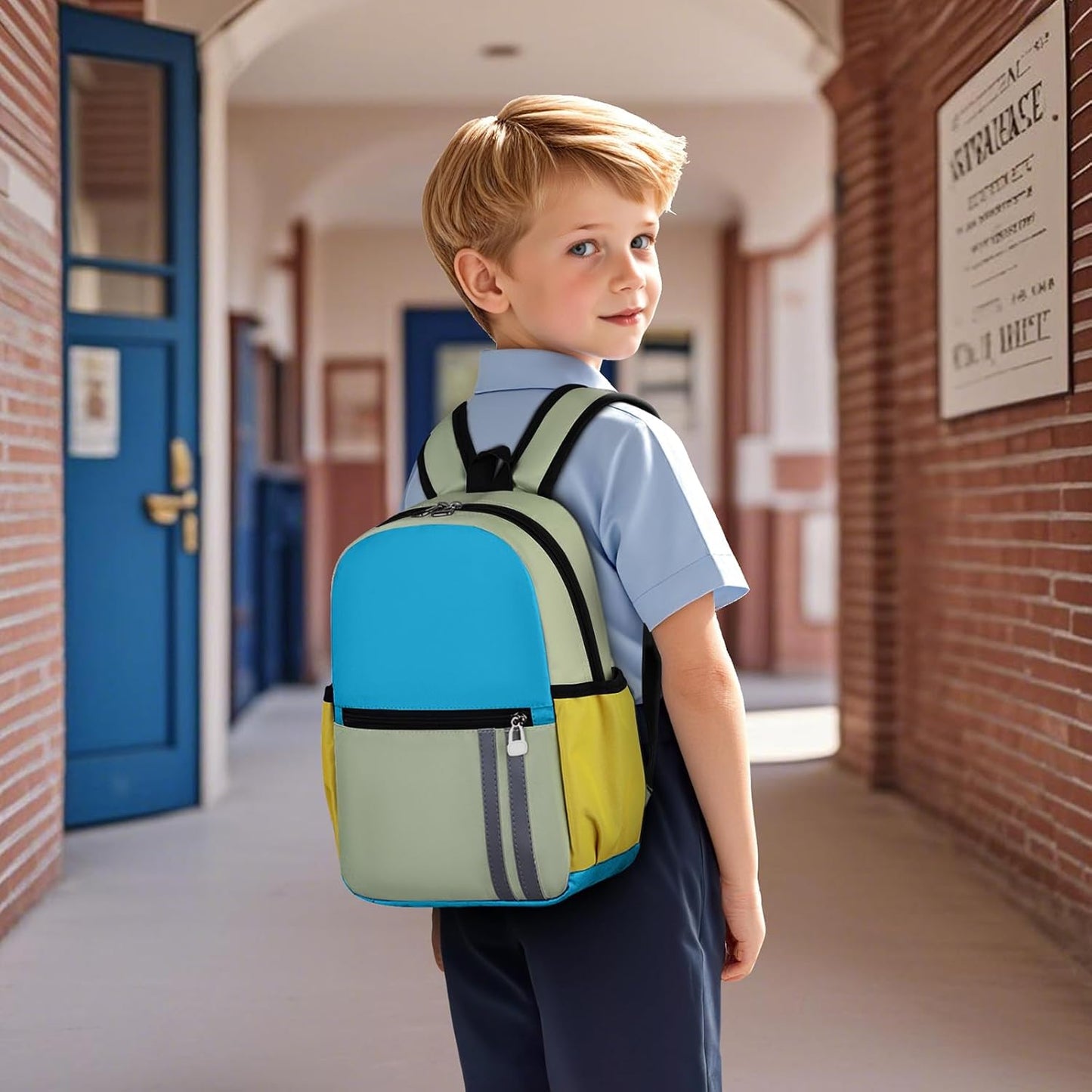 Kids Backpack for Boys Kindergarten School Backpack 14 inch Bookbag for Boys 4-8