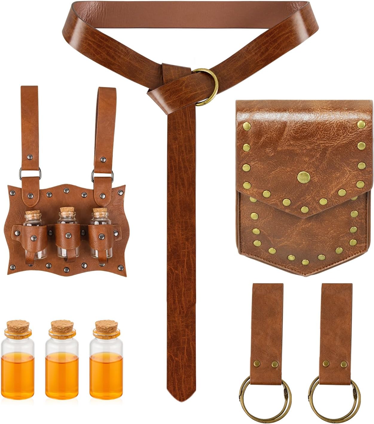 Medieval Belt Pouch Renaissance Belt Leather Waist Bag For Pirate Steampunk Costumes Ren Faire Cosplay LARP Fanny Pack Accessories Christmas Gifts