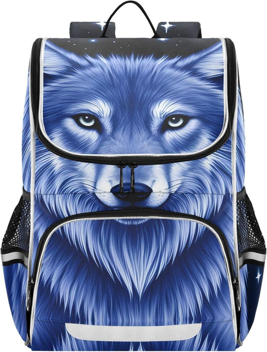 Galaxy Wolf Cute Backpack For Girls Kids Backpack Boys Teen School Bag Bookbag Travel Daypacks