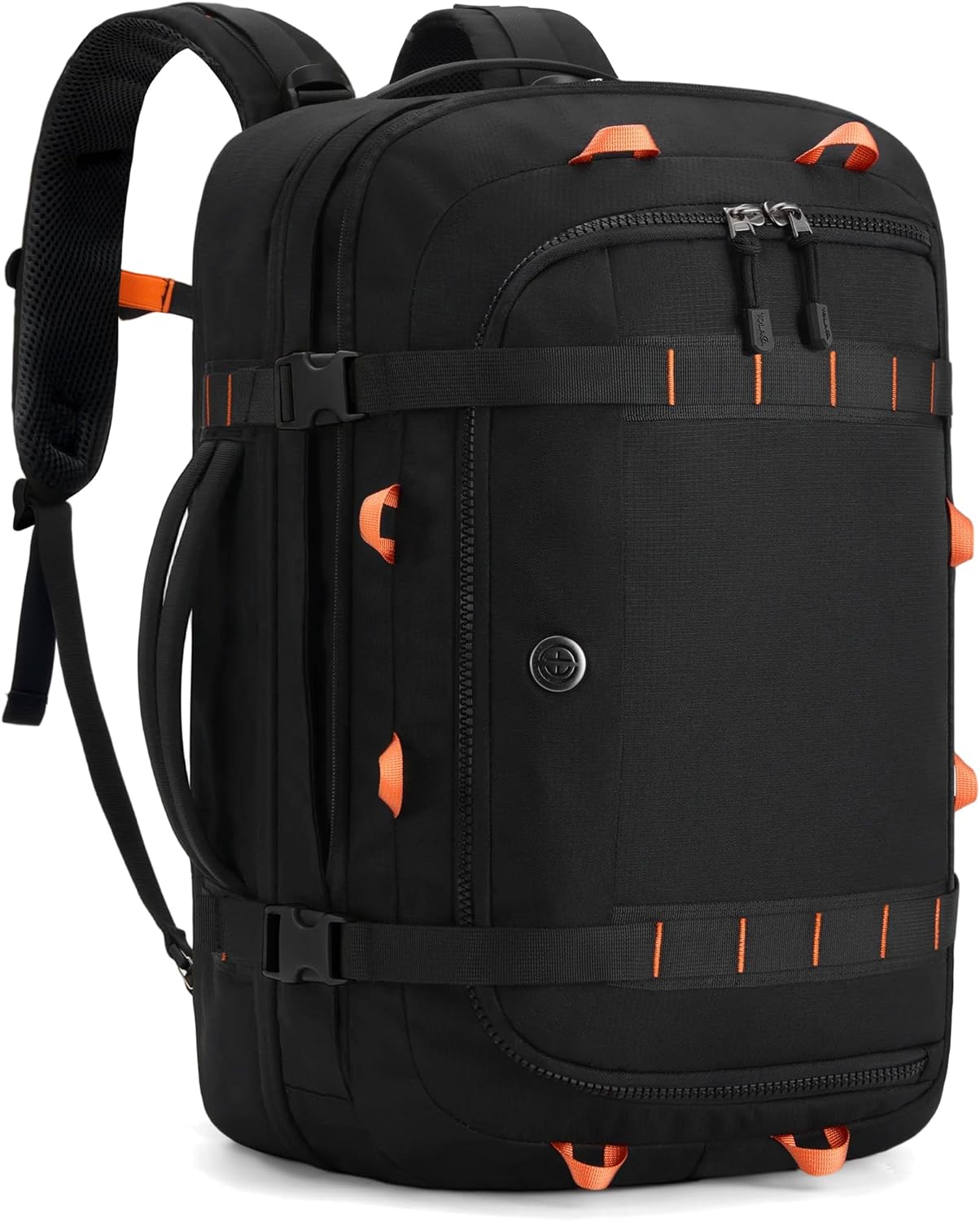 Tolaccea Travel Backpack, TSA Flight Approved Carry On Laptop Backpack for Women Men, Dual Laptop Storage for 17.3" and 15.6" Laptop, Large Luggage Backpack 40-45L Expandable (Black)