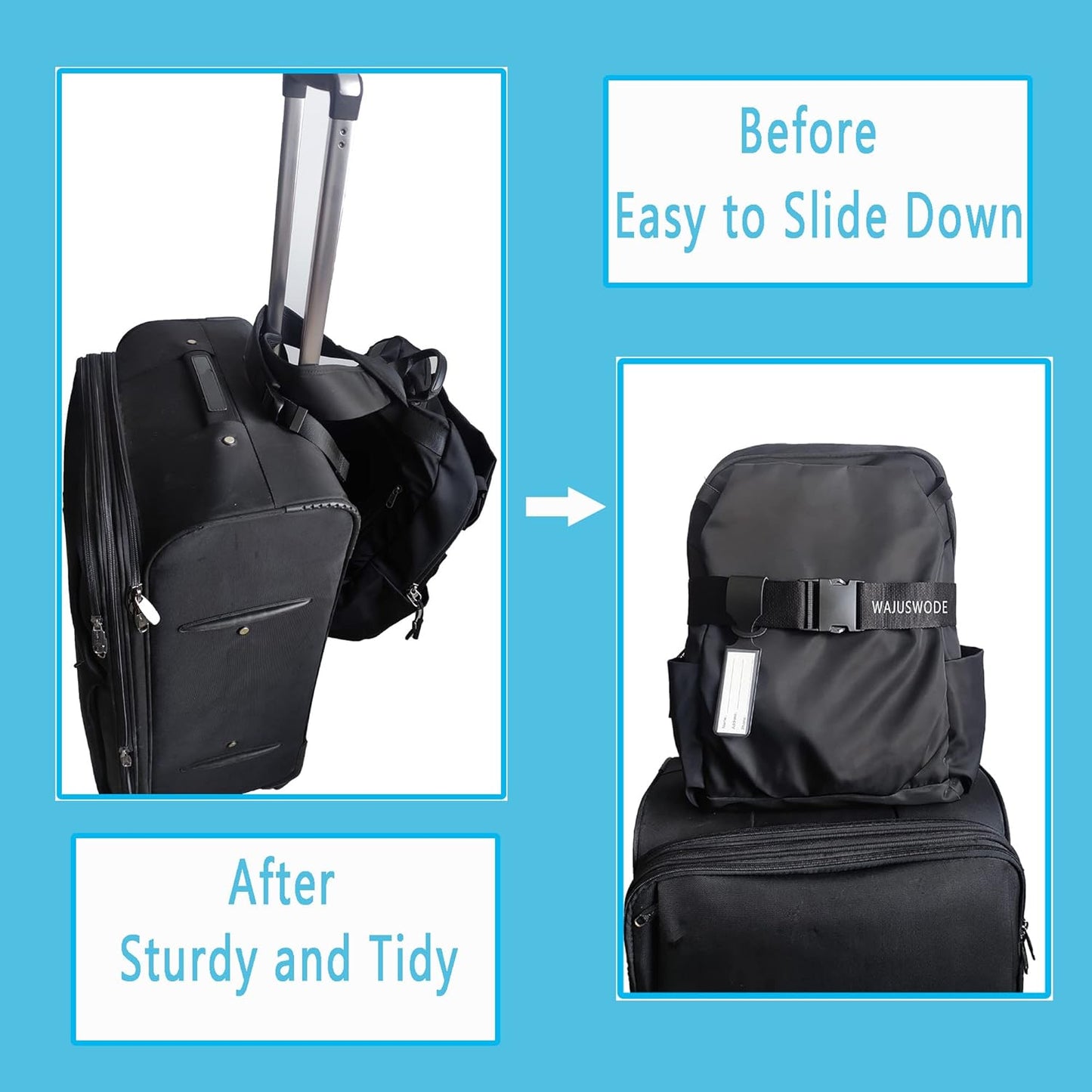 Travel Belt for Luggage Straps Over Handle for Add a Bag for Carry On Suitcases with a Tag Airport Travel Accessories for Fashionable Person