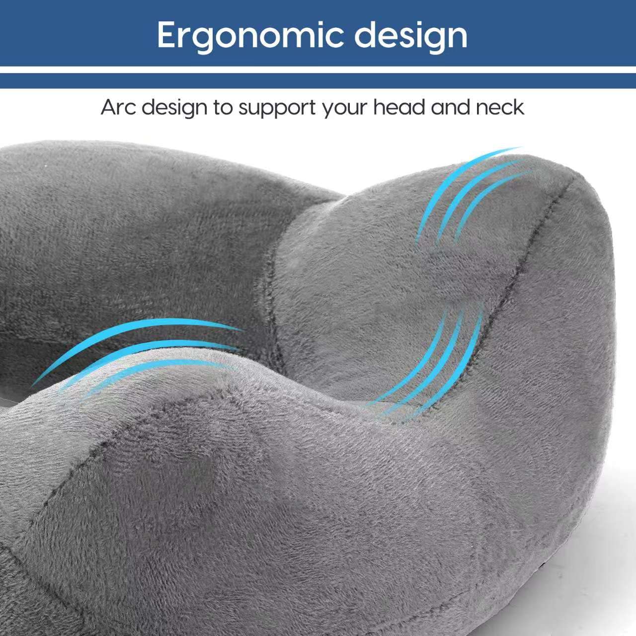 HITSZS Inflatable Travel Pillow for Airplane Inflatable Neck Pillow for Traveling with Soft Velvet