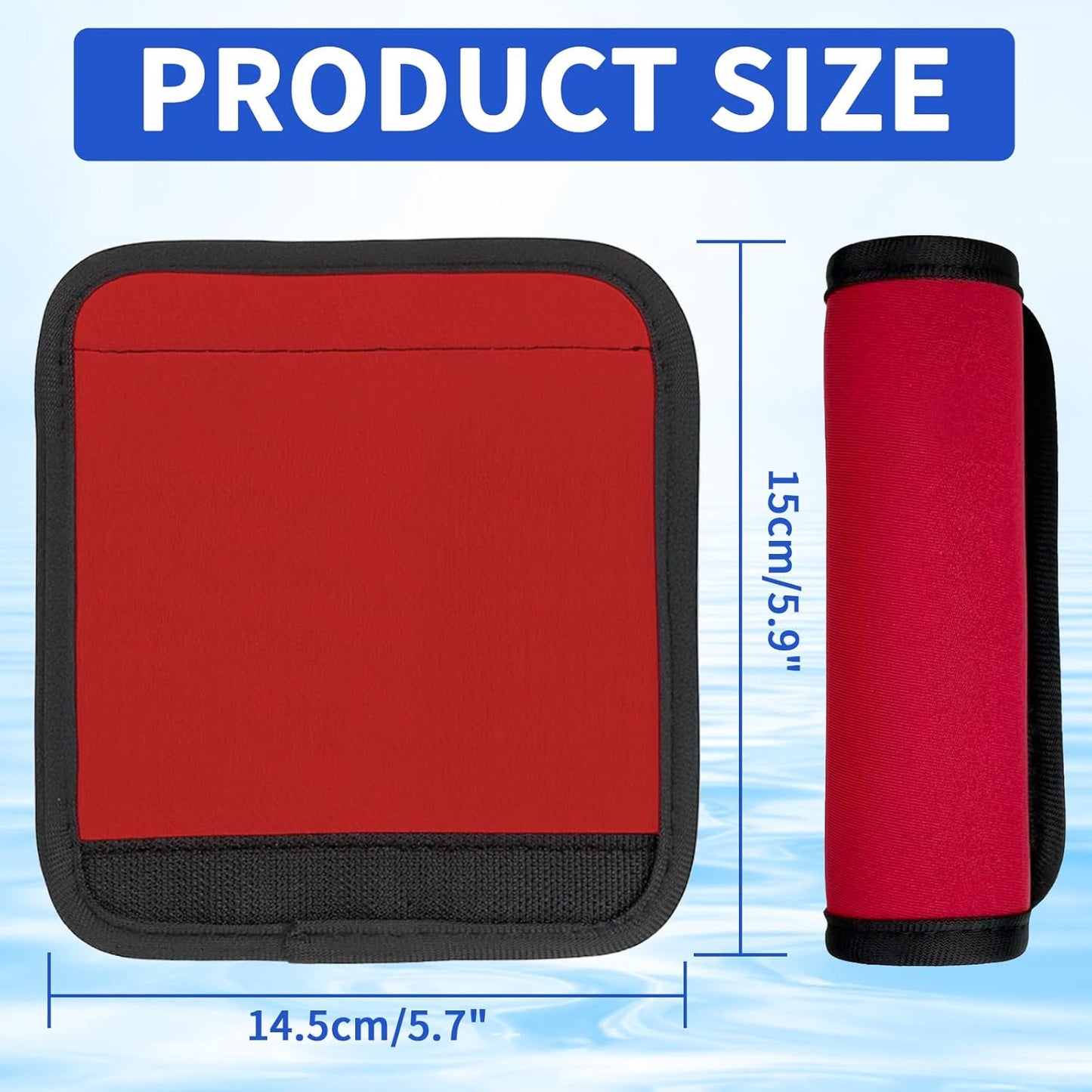 6 Pack Luggage Handle Wrap for Suitcase Luggage Tags Bright Soft Suitcase Identifiers Luggage Handle Covers Travel Accessories, Red