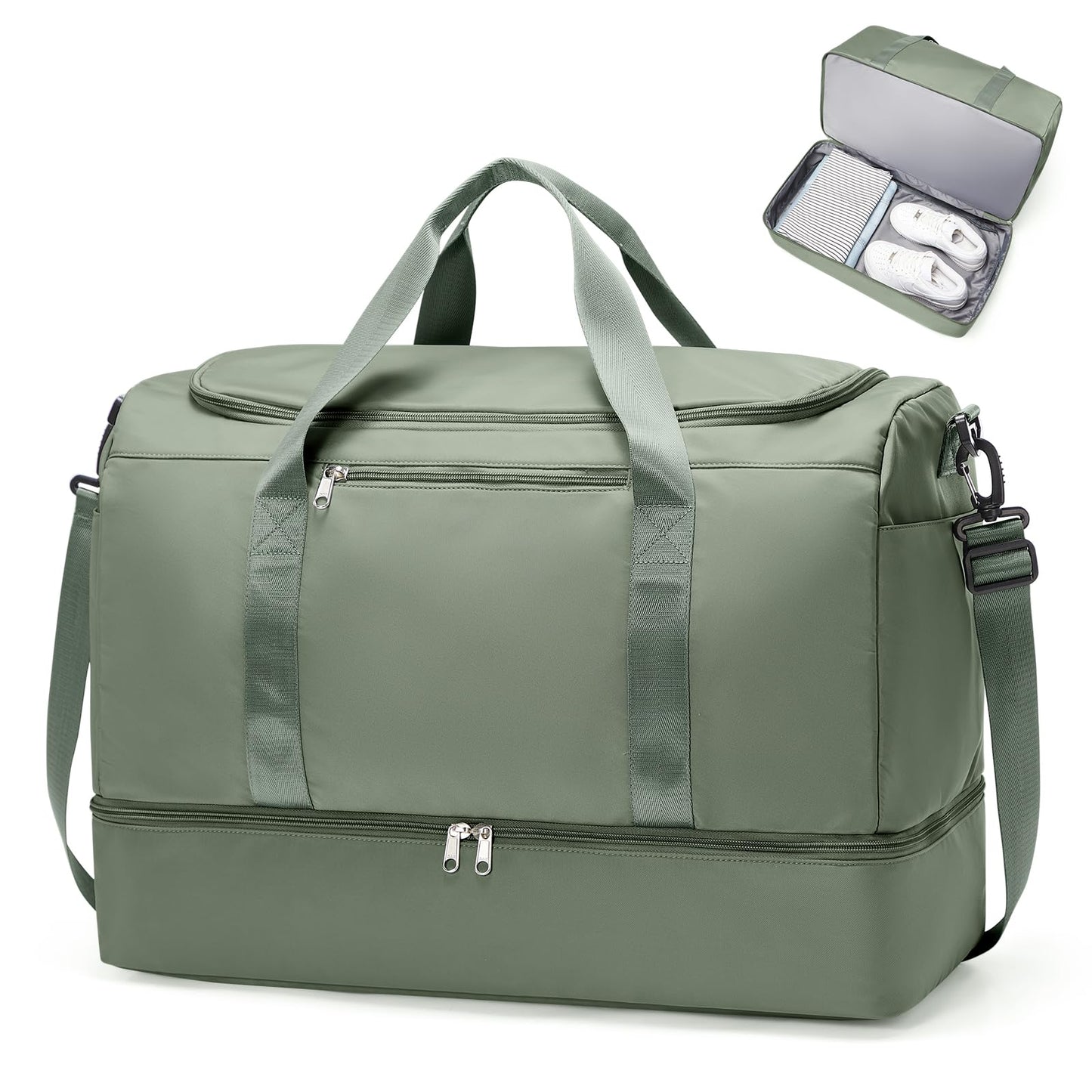 Extra Large Travel Duffle Bag,Carry on Overnight Weekend Bag with Shoes Compartment,Weekender Bags