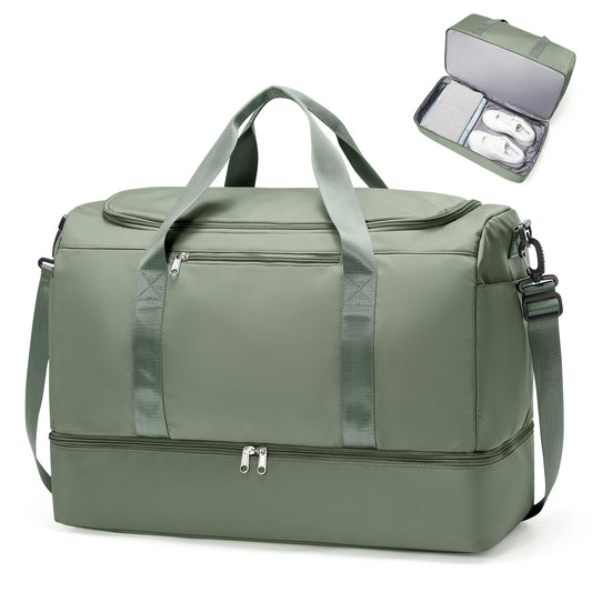Extra Large Travel Duffle Bag,Carry on Overnight Weekend Bag with Shoes Compartment,Weekender Bags