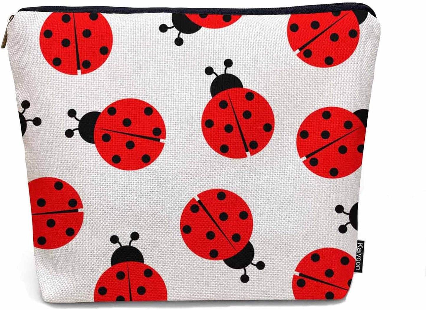 Ladybug Cosmetic Bags For Women, Nature Animal Ladybug Roomy Makeup Bag Toiletry Bag Accessories Organizer Storage Bags Makeup Pouch For Travel Business Gym Camping Bathroom Red
