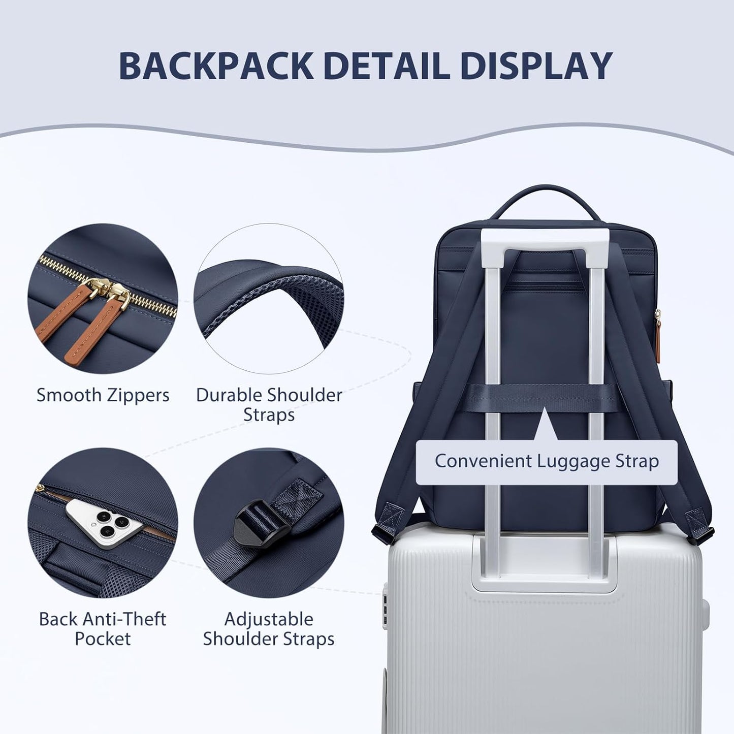 Laptop Backpack for Women, Work Business Traval Computer Backpacks with Laptop Compartment