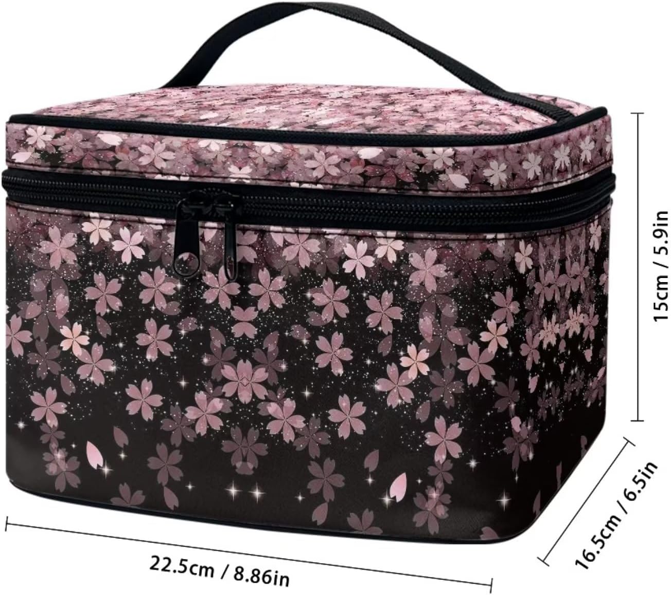 JoyLamoria Cherry Blossoms Cosmetic Bag Toiletry Bag Desk Cosmetics Storage Home Decor