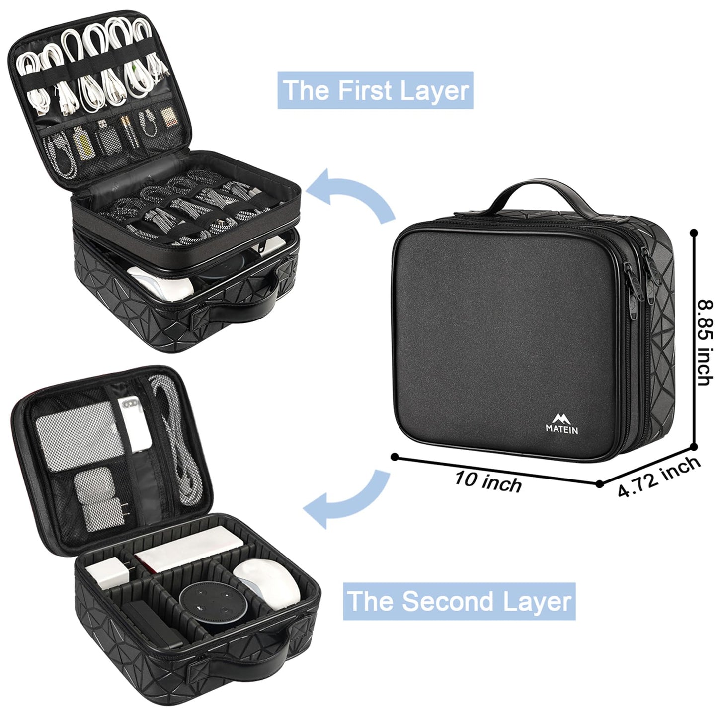 MATEIN Cable Organizer Bag, Travel Electronic Storage Cord Organizer Box