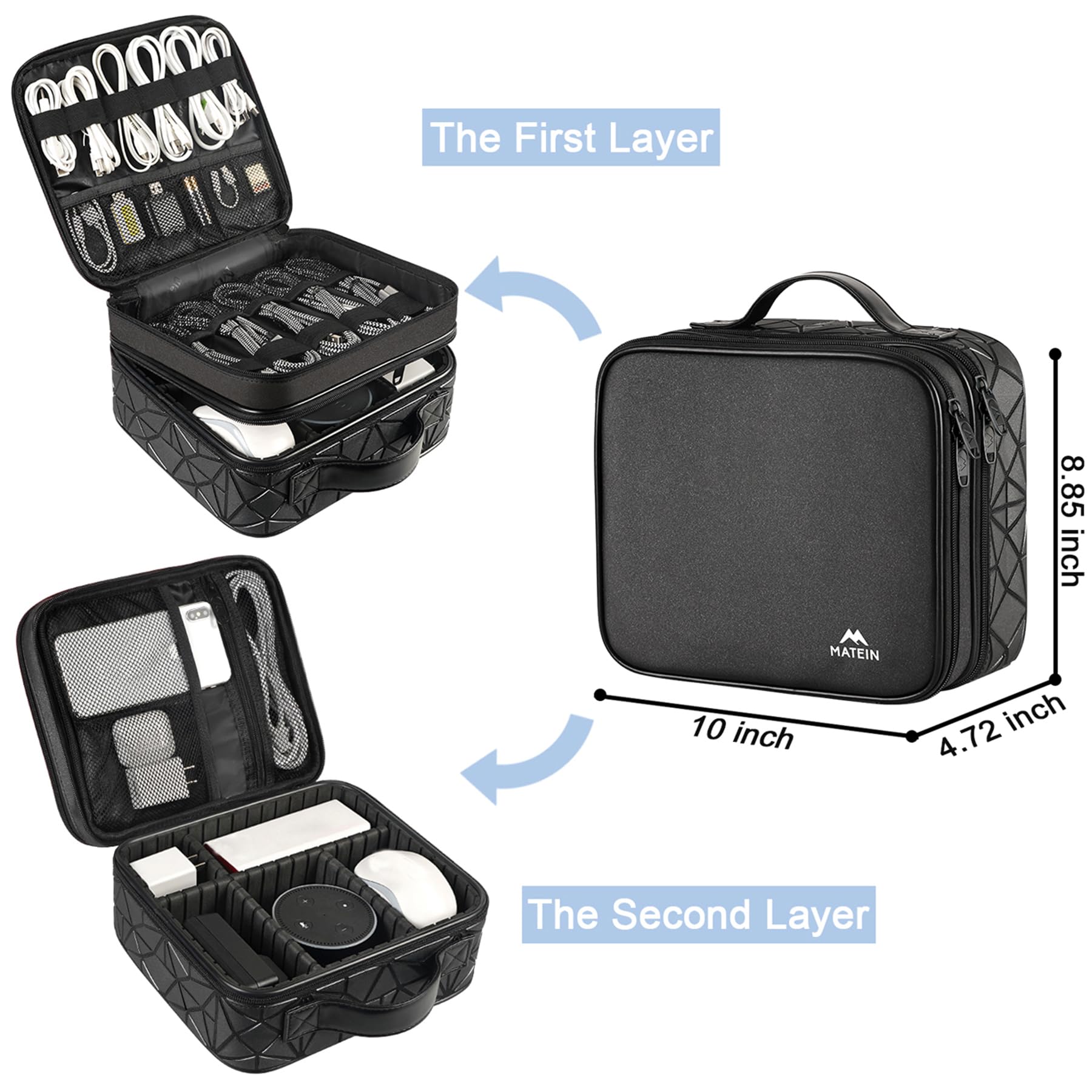 MATEIN Cable Organizer Bag, Travel Electronic Storage Cord Organizer Box