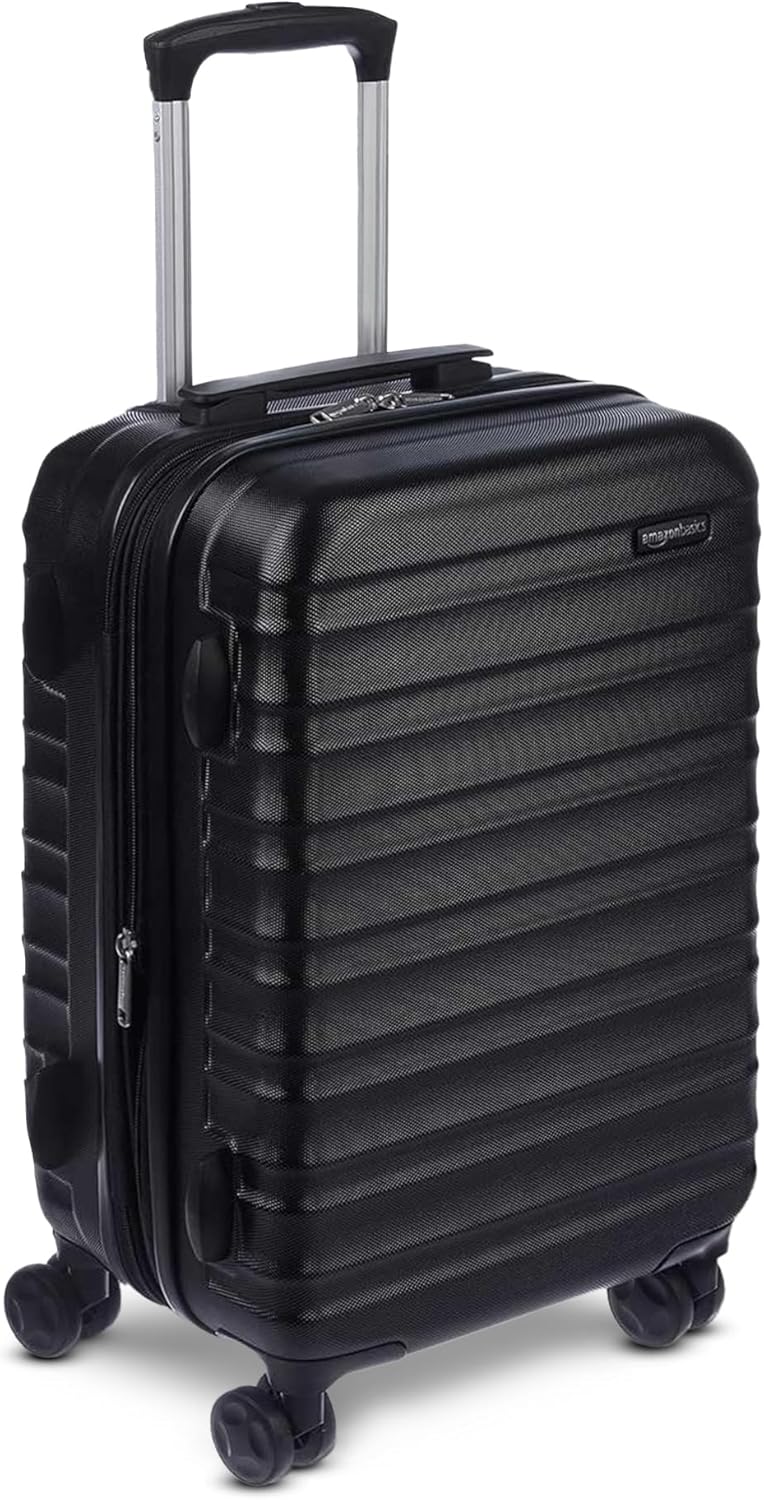 Amazon Basics 21" Hardside Carry-On Luggage, Hardshell Suitcase With Wheels, Expandable For Up to