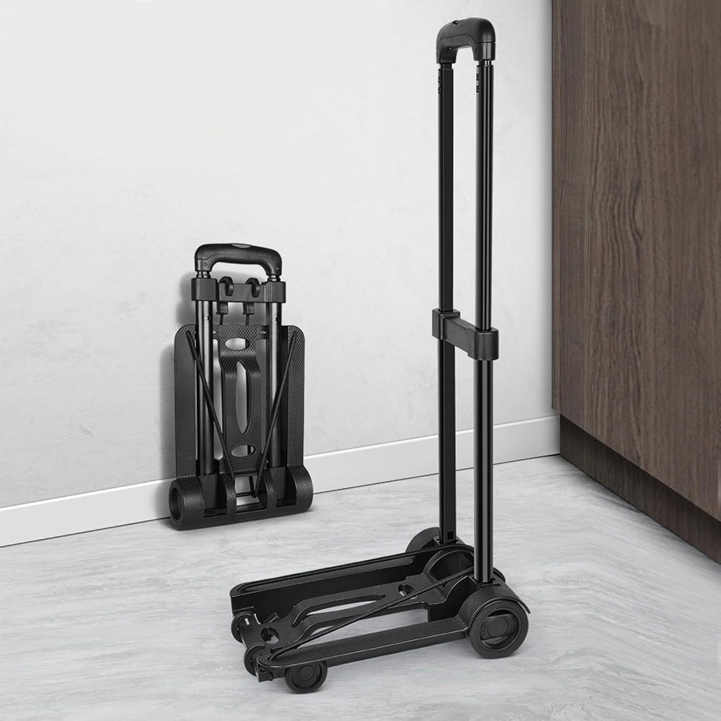 LiebeWH Small Folding Hand Truck with 2 Wheels Dolly Luggage Trolley Cart Portable Compact for Carrying Travel Shopping Airport